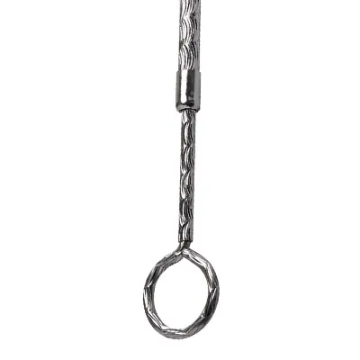 Tige aluminium naturel avec anneau pour rail horizontal L 62 à 113 cm pour expo - Gris - Câbles et cimaises-2