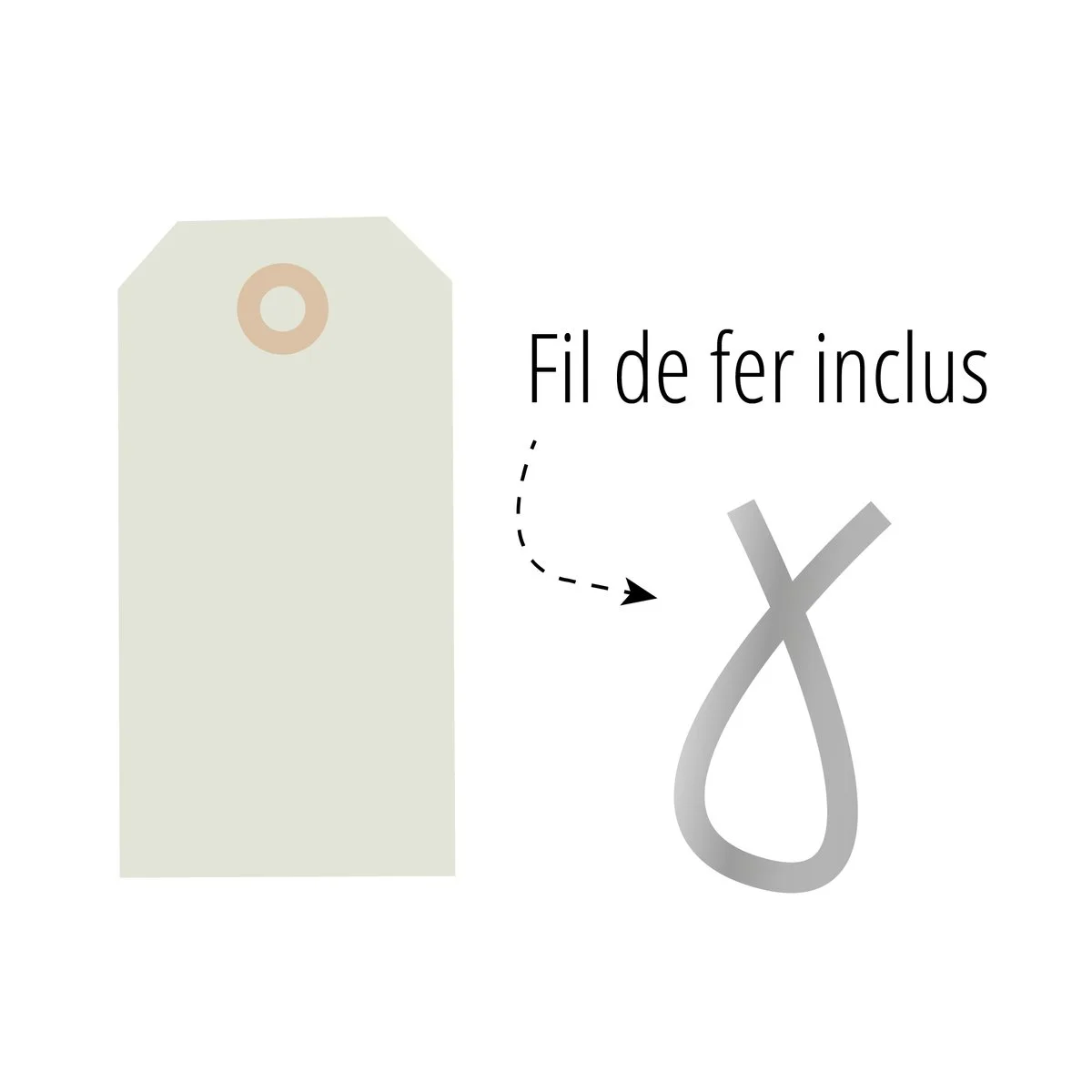 Étiquette américaine avec fil de fer 120 x 57 mm Apli – Étiquette bijouterie - Crème - Boîte de 1000 - Étiquettes bijoux-3
