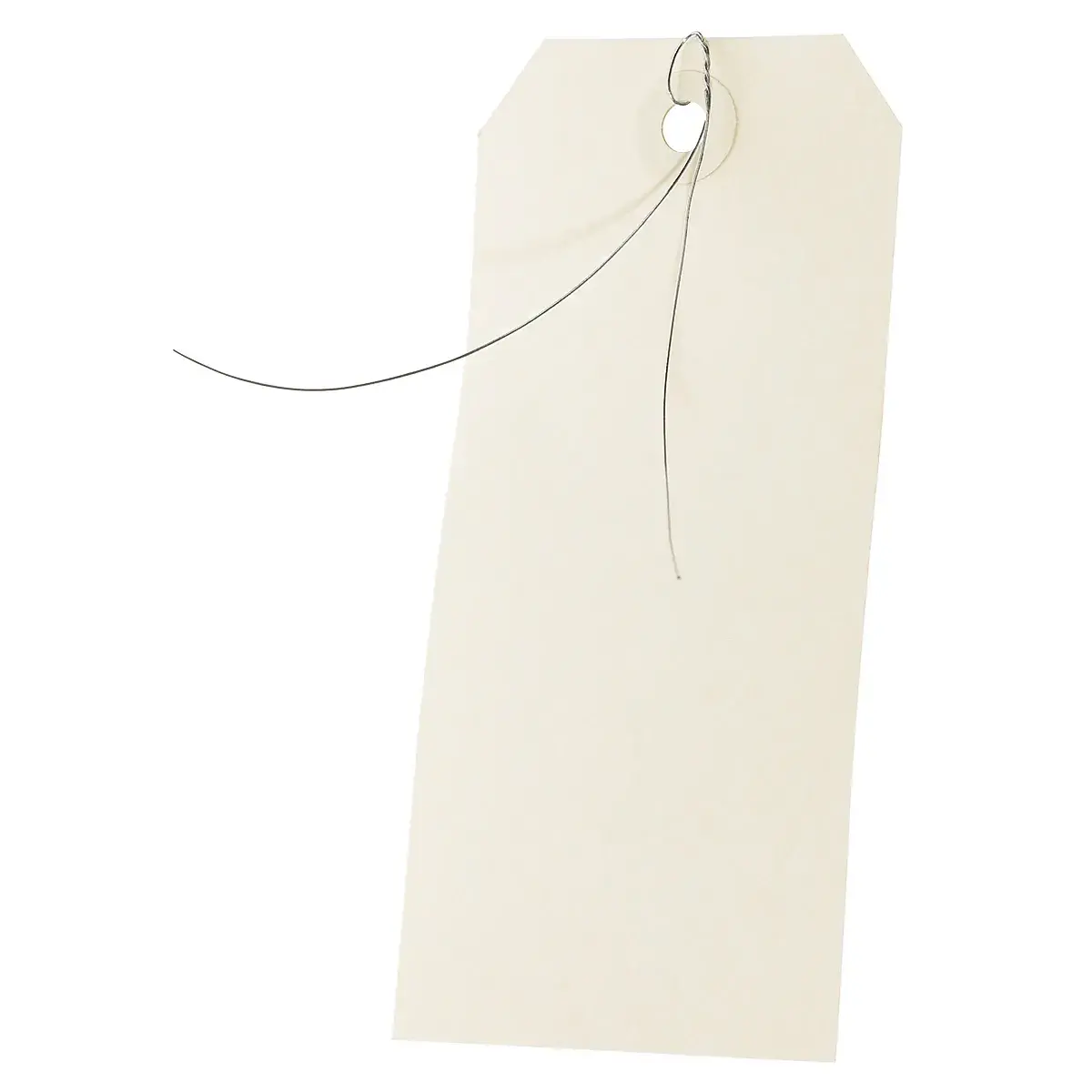 Étiquette américaine avec fil de fer 120 x 57 mm Apli – Étiquette bijouterie - Crème - Boîte de 1000 - Étiquettes bijoux