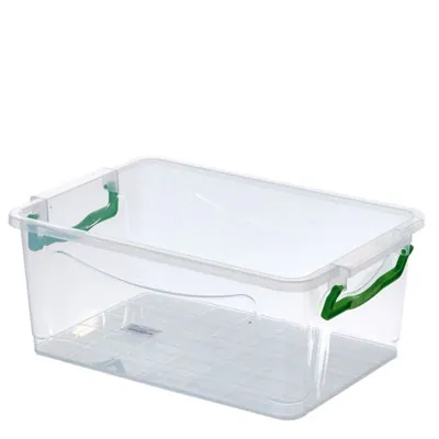 Bacs de rangement plastique 9,5L transparent 37 x 25 x16 cm - Lot de 5 - Bacs de rangement-2
