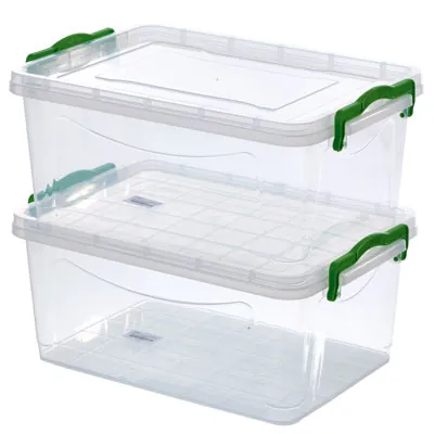 Bacs de rangement plastique 9,5L transparent 37 x 25 x16 cm - Lot de 5 - Bacs de rangement-3