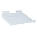 Tablette inclinée acrylique transparente pour panneau rainuré avec rebord 29,5 x 26 cm, ép. 4 mm - Support incliné - Tablettes pour panneaux rainurés
