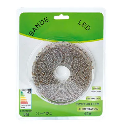 Ruban LED 5m 12V blanc froid IP65 – Bandeau LED intérieur avec transformateur - Bande LED 6000 à 7000K - Bandeaux LED-2