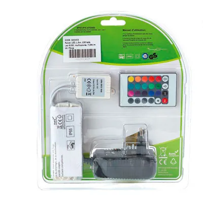 Ruban LED 5m 12V multicolore IP65 400lm – Bandeau LED intérieur avec transformateur - Bande LED avec télécommande - Bandeaux LED-3
