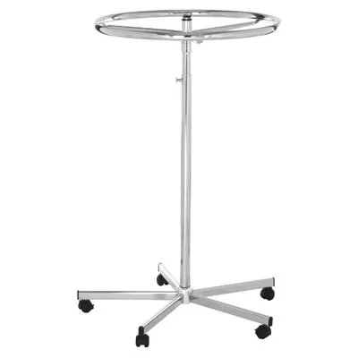 Portant à vêtements rond chromé ø 80 cm – Penderie ronde réglable de 125 à 200 cm, charge 130 kg, 5 roulettes dont 2 à frein - Portants à vêtements ronds