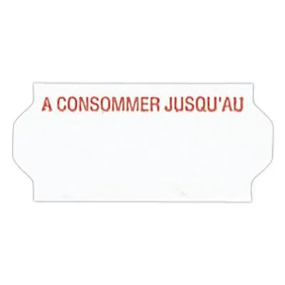 Étiquette blanche 26 x 12 mm adhésive A CONSOMMER JUSQU'AU pour étiqueteuse - 10 rouleaux de 1500 - Étiquettes pour étiqueteuses