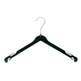Cintre noir plastique avec encoches et crochets 40 cm - Cintre chemise - Cintre robe - Lot de 100 - Cintres plastique