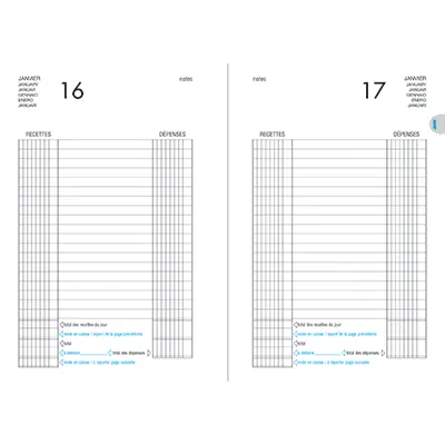 Agenda de caisse 14 x 22 cm - Registres et agendas de comptabilité-3