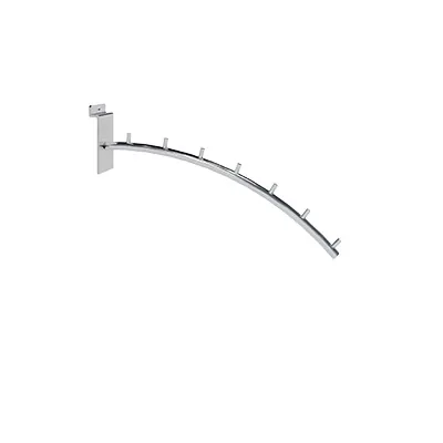 Bras incliné pour fond rainuré avec 7 boules L 30 cm métal chromé tube rond ø 12 mm - Bras