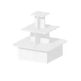 Présentoir 3 niveaux carré blanc 120 x 120 x 127 cm - Présentoir central - Présentoir pyramide - Podiums de présentation, Présentoirs 3 niveaux