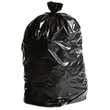 Sac poubelle 110 litres PEHD avec lien à nouer - Sac poubelle professionnel - Noir - Rouleau de 25