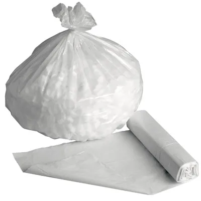 Sac poubelle 20 litres PEHD avec lien à nouer - Sac poubelle professionnel - Blanc - Rouleau de 50 - Sacs poubelle professionnels