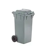Conteneur poubelle roulant 80 litres gris avec couvercle basculant H 77 cm charge 32 kg PEHD - Poubelles professionnelles