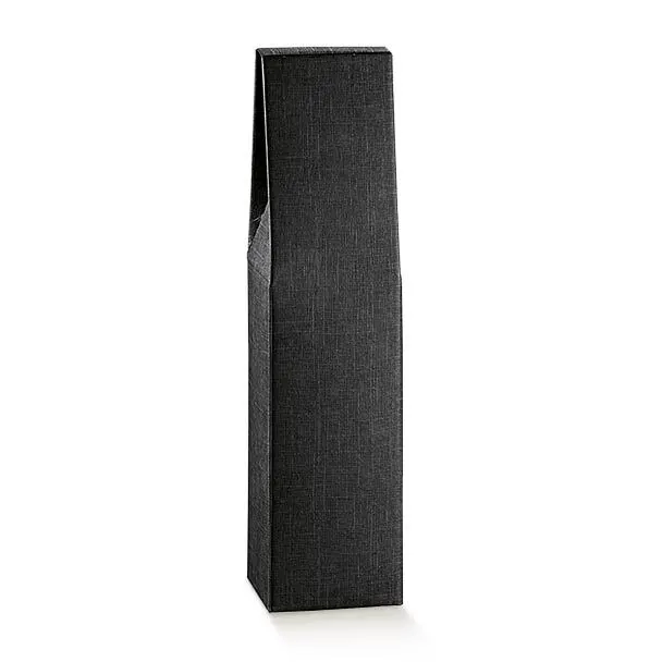 Coffret pour bouteille de vin 9 x 9 x 37 cm carton – Emballage bouteille de vin – 1 bouteille - Noir - Paquet de 50 - Coffrets pour bouteilles de vin, Boîtes pour bouteilles de vin