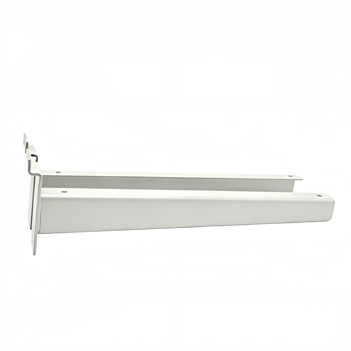 Console pour tablette bois ou verre en métal pour panneau rainuré L 30 cm - Blanc - La paire - Consoles pour tablettes