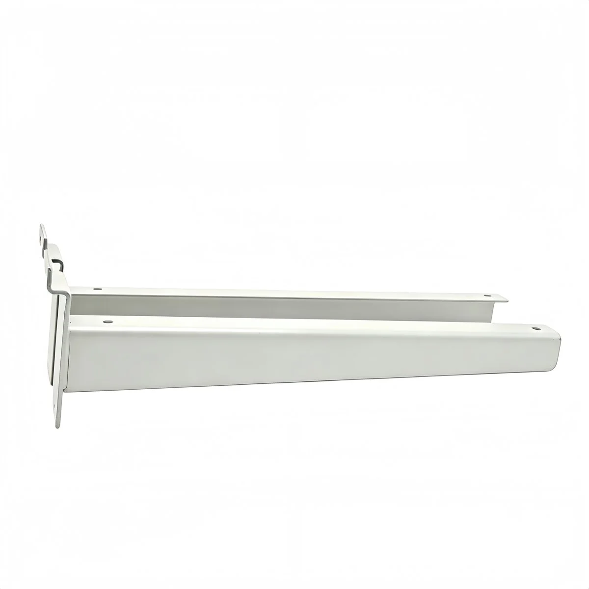 Console pour tablette bois ou verre en métal pour panneau rainuré L 30 cm - Blanc - La paire - Consoles pour tablettes