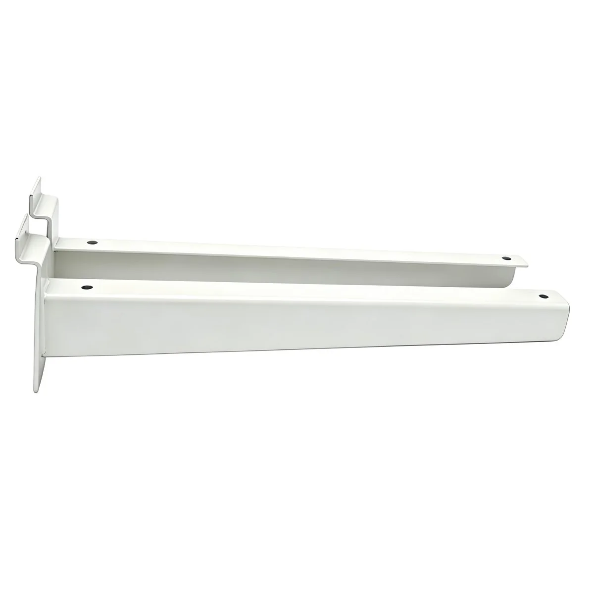 Console pour tablette bois ou verre en métal pour panneau rainuré L 35 cm - Blanc - La paire - Consoles pour tablettes
