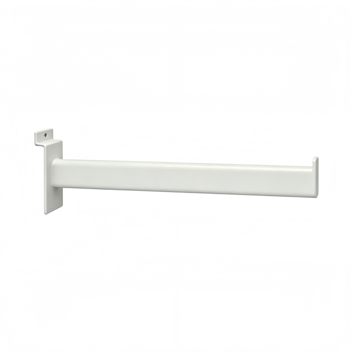 Bras droit blanc métal L 30 cm pour panneau rainuré section 30 x 15 mm - Bras