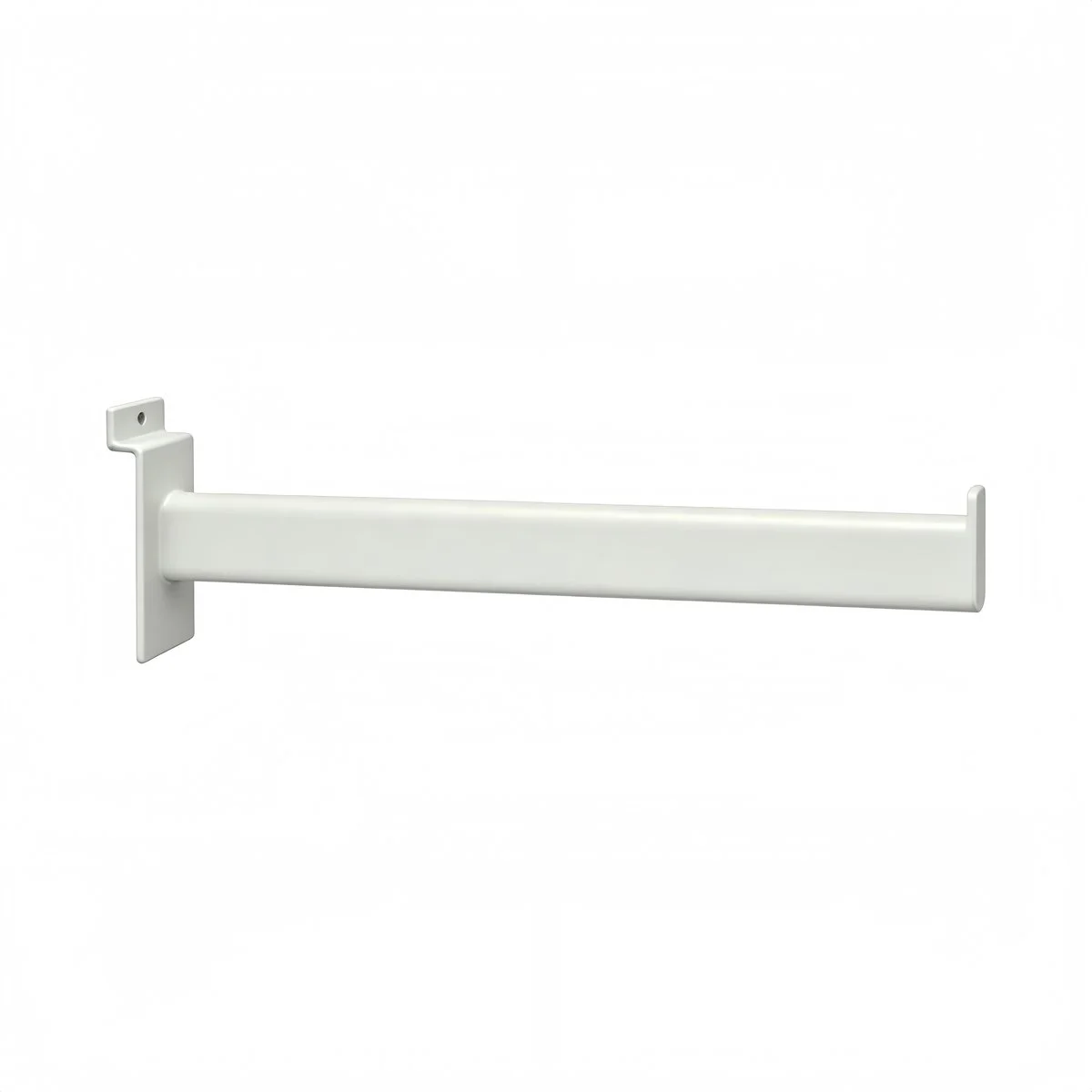 Bras droit blanc métal L 30 cm pour panneau rainuré section 30 x 15 mm - Bras