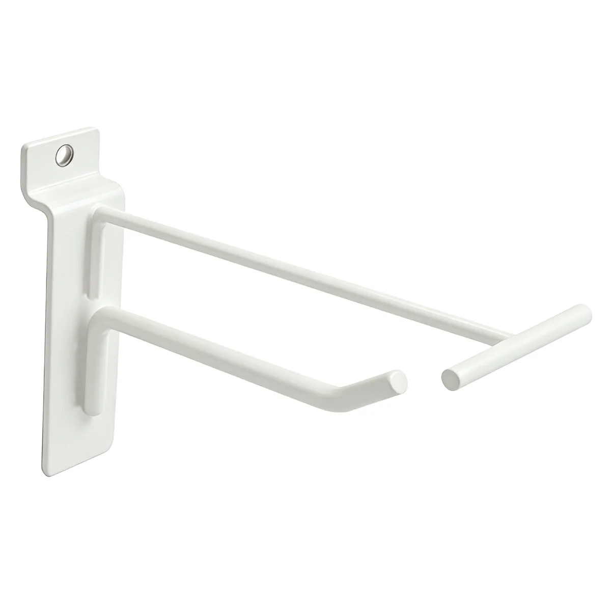 Broche simple pour panneau rainuré avec tige porte-étiquette ø 6 mm x L 10 cm - Tige simple - Métal - Blanc - Lot de 10 - Broches simples pour panneaux rainurés