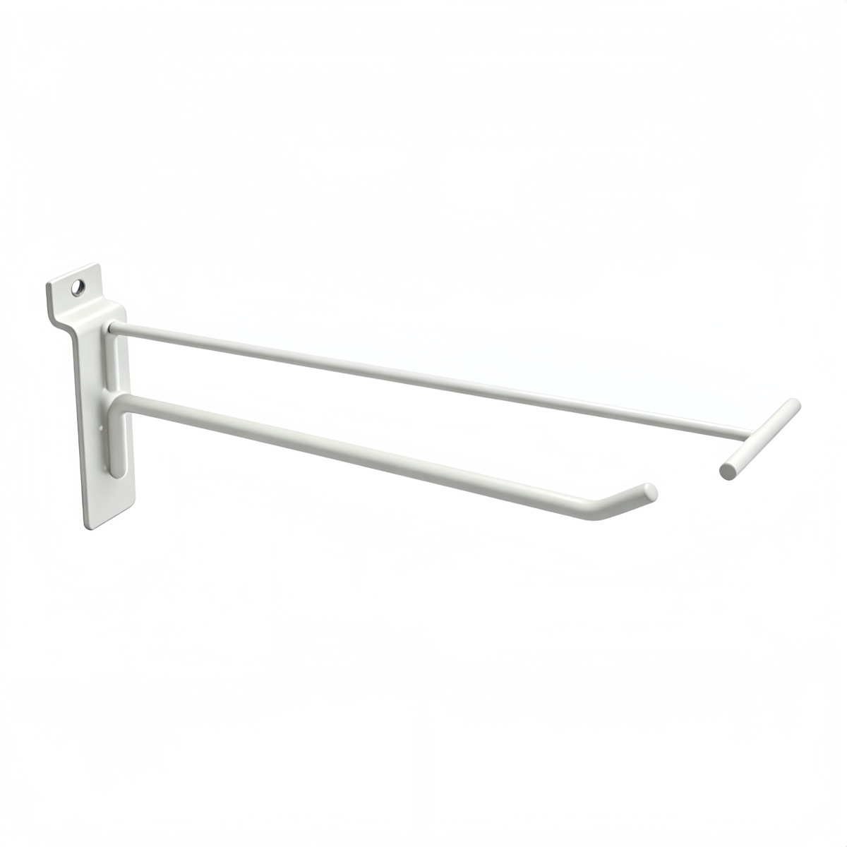 Broche simple pour panneau rainuré avec tige porte-étiquette ø 6 mm x L 20 cm - Tige simple - Métal - Blanc - Lot de 10 - Broches simples pour panneaux rainurés