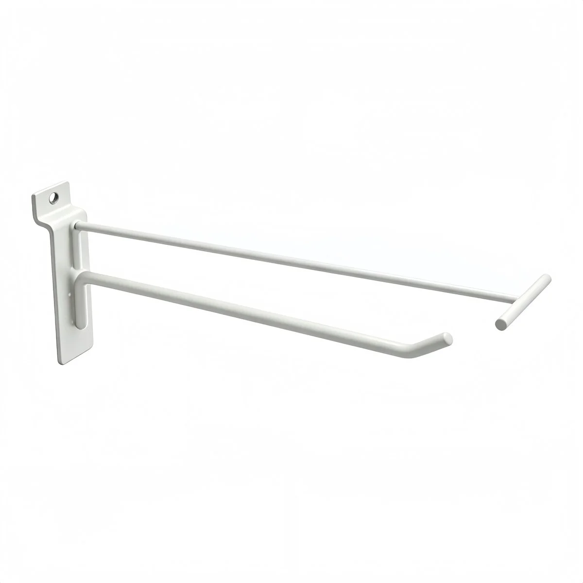 Broche simple pour panneau rainuré avec tige porte-étiquette ø 6 mm x L 20 cm - Tige simple - Métal - Blanc - Lot de 10 - Broches simples pour panneaux rainurés