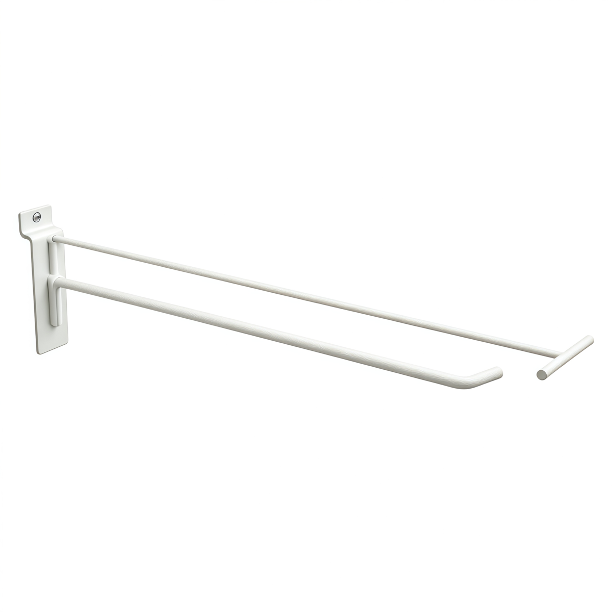 Broche simple pour panneau rainuré avec tige porte-étiquette ø 6 mm x L 30 cm - Tige simple - Métal - Blanc - Lot de 10 - Broches simples pour panneaux rainurés