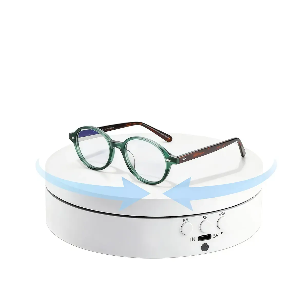Plateau rotatif électrique 360° ø 13,8 cm 3 kg – Plateau tournant 360° - Présentoir rotatif - Blanc - Présentoirs divers-2