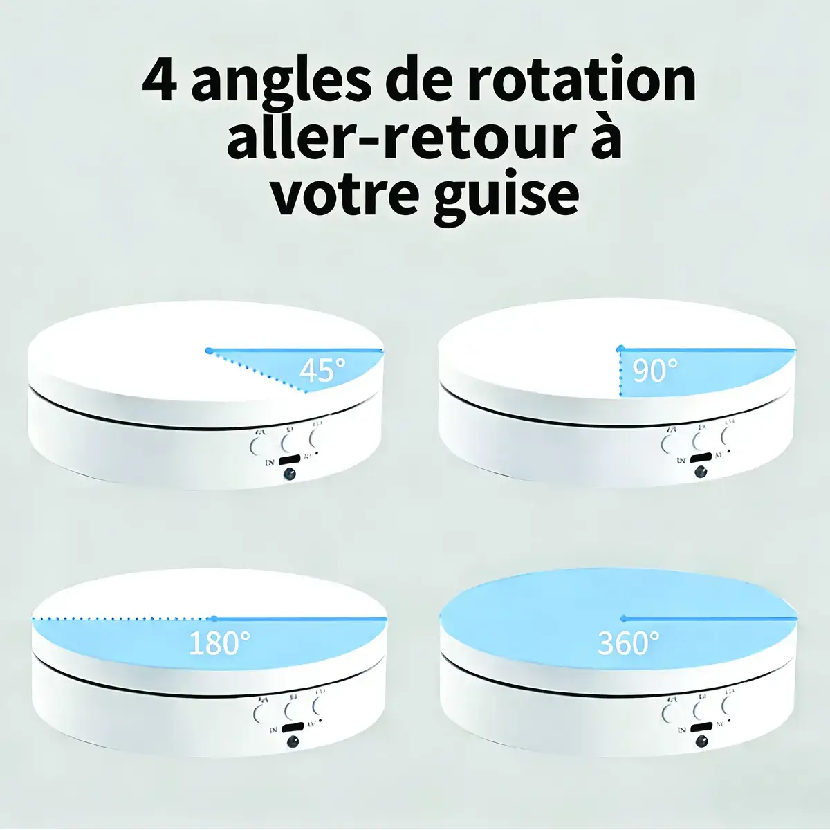 Plateau rotatif électrique 360° ø 13,8 cm 3 kg – Plateau tournant 360° - Présentoir rotatif - Blanc - Présentoirs divers-5