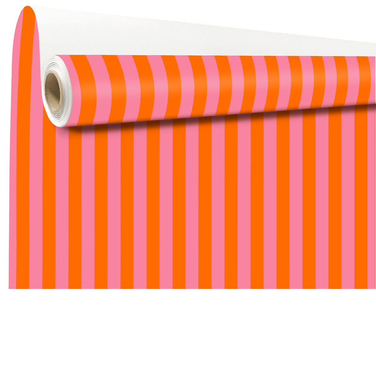 Papier cadeau kraft à rayures rose / orange – Papier cadeau pro - Rouleau de 70 cm x 50 m - Papiers cadeaux kraft à motifs