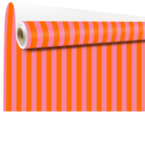Papier cadeau kraft à rayures rose / orange – Papier cadeau pro - Rouleau de 70 cm x 50 m