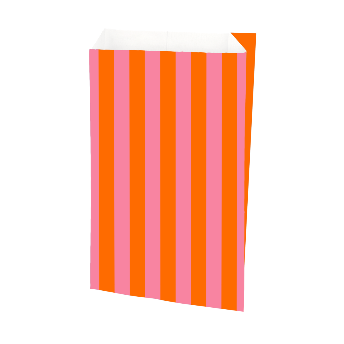 Pochette cadeau kraft rayures rose et orange 12 x 4,5 x 20 cm – 60 g/m² - Pochettes cadeaux à motifs