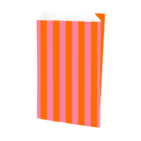 Pochette cadeau kraft rayures rose et orange 18 x 6 x 35 cm – 60 g/m² - Pochettes cadeaux à motifs