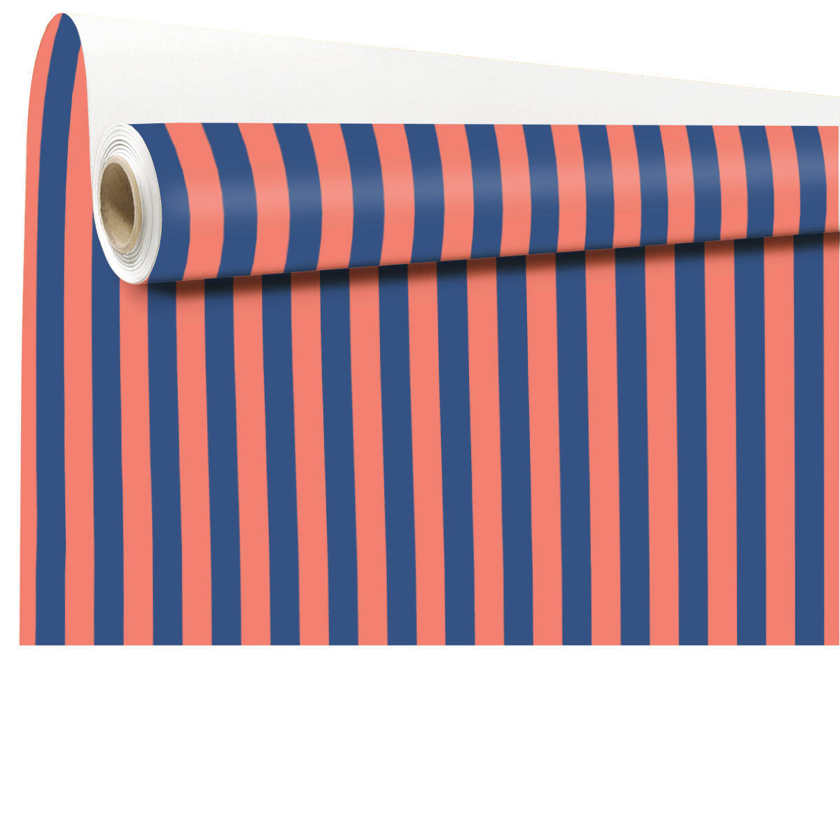 Papier cadeau kraft à rayures bleu / rose – Papier cadeau pro - Rouleau de 70 cm x 50 m - Papiers cadeaux kraft à motifs