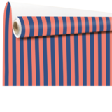 Papier cadeau kraft à rayures bleu / rose – Papier cadeau pro - Rouleau de 70 cm x 50 m