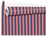 Papier cadeau kraft à rayures bleu / rose – Papier cadeau pro - Rouleau de 70 cm x 50 m - Papiers cadeaux kraft à motifs