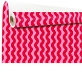 Papier cadeau kraft à rayures wavy rose / fuchsia – Papier cadeau pro - Rouleau de 70 cm x 50 m - Papiers cadeaux kraft à motifs