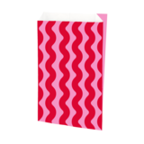 Pochette cadeau kraft motif wavy rouge/rose 18x6x35cm 60g/m², paquet de 250 - Pochettes cadeaux à motifs