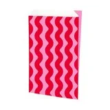 Pochette cadeau kraft motif wavy rouge/rose 18x6x35cm 60g/m², paquet de 250 - Pochettes cadeaux à motifs