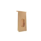 Sac SOS kraft avec fenêtre et barrette de fermeture 250 ml 9 x 5 x 20,5 cm - Sachet SOS - Brun - Lot de 100 - Emballage alimentaire