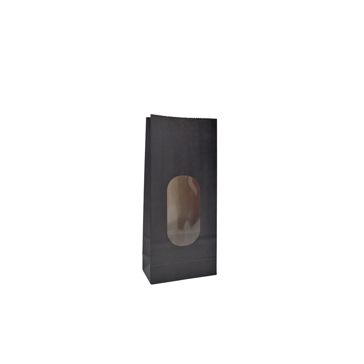 Sac SOS kraft avec fenêtre et barrette de fermeture 250 ml 9 x 5 x 20,5 cm - Sachet SOS - Noir - Lot de 100 - Sacs SOS avec fenêtre
