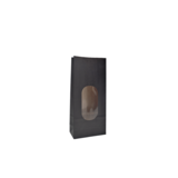 Sac SOS kraft avec fenêtre et barrette de fermeture 250 ml 9 x 5 x 20,5 cm - Sachet SOS - Noir - Lot de 100 - Sacs SOS avec fenêtre