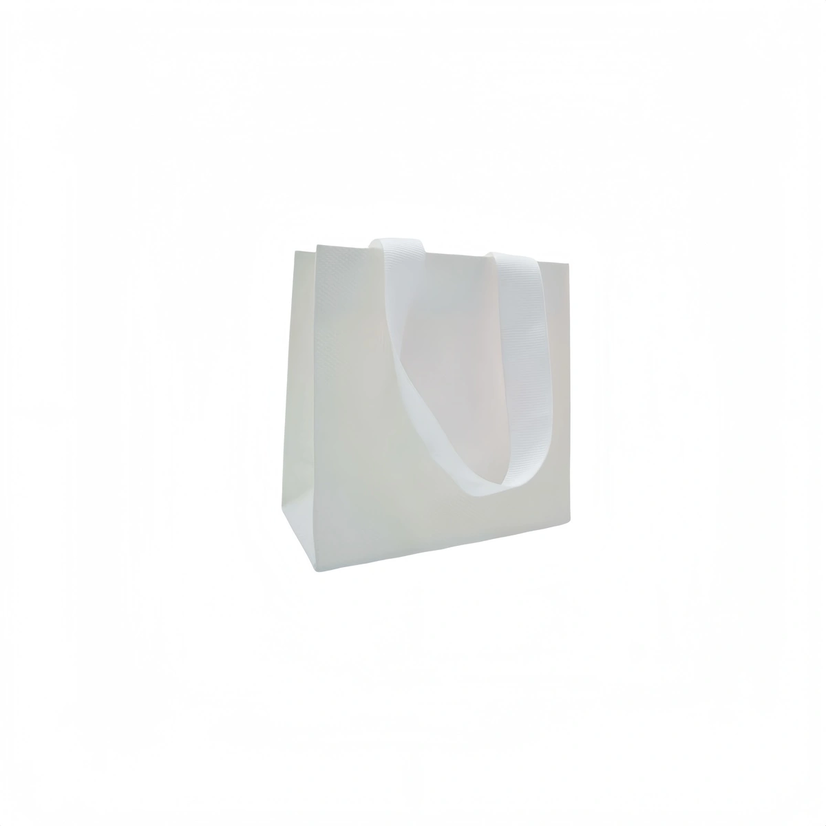 Sac papier Blanc avec poignées ruban et finition gaufrée 12 x 6 x 12 cm - Sac cadeau - Paquet de 20 - Sacs kraft luxe