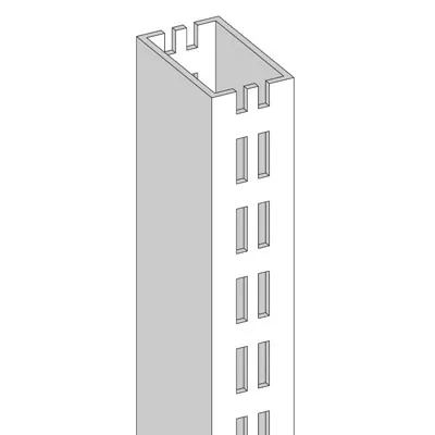 Montant 2 faces double perforation, pas de 25 mm - Ligne Store blanc pas de 25 mm