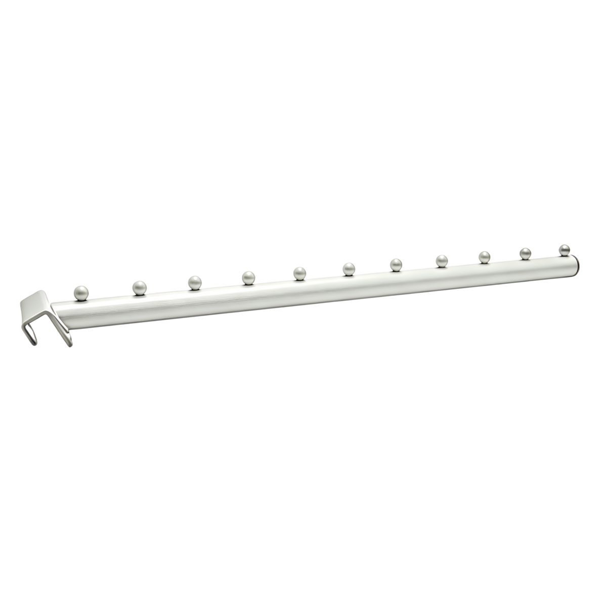 Bras perroquet blanc L 44 cm 11 picots pour barre de charge - Bras pour barre de charge