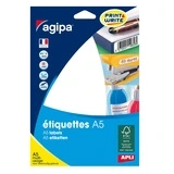 Pastille adhésive permanente Blanche ø 24 mm Agipa - Pastille de signalisation - Étui de 640 - Gommettes de couleur