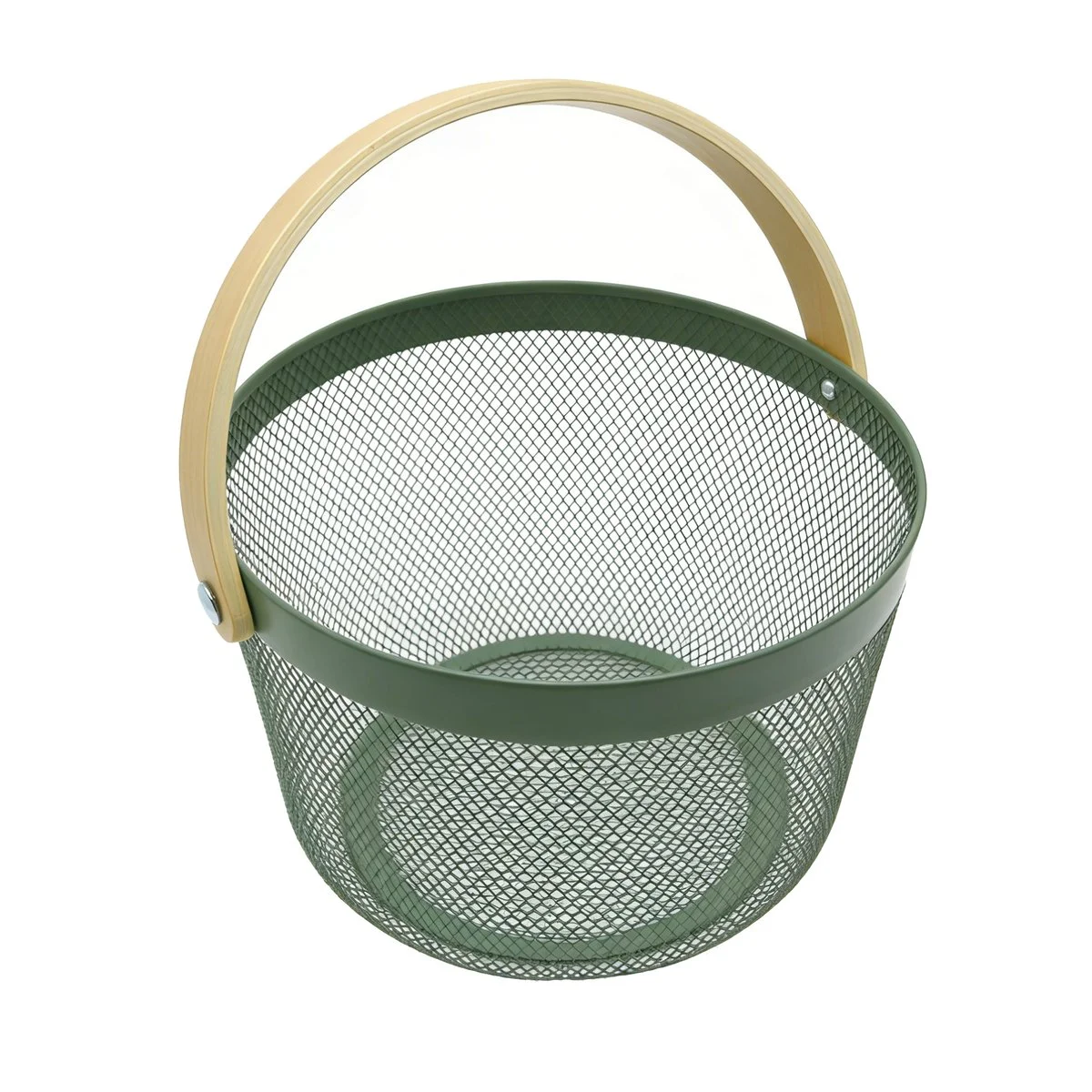 Panier métal mesh vert rond ø25,5 x H.17,5 cm 7L - Paniers magasin
