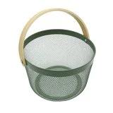 Panier métal mesh vert rond ø25,5 x H.17,5 cm 7L - Paniers magasin