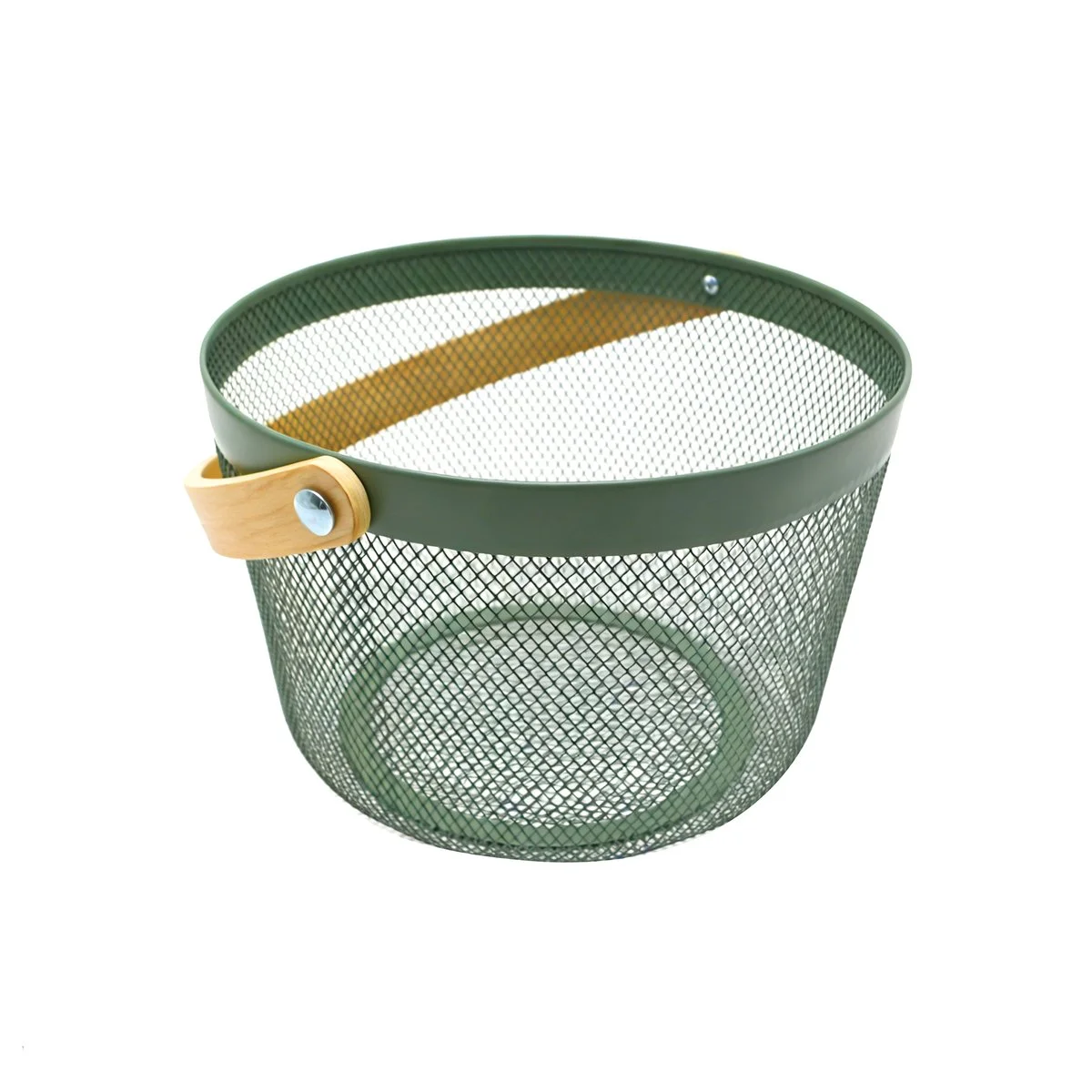 Panier métal mesh vert rond ø25,5 x H.17,5 cm 7L - Paniers magasin-2