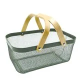 Panier métal mesh vert rectangulaire L.40 x P.25 x H.18 cm 13L - Paniers magasin